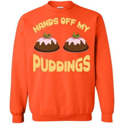 Christmas T-shirt Hands Off My Puddings Orange