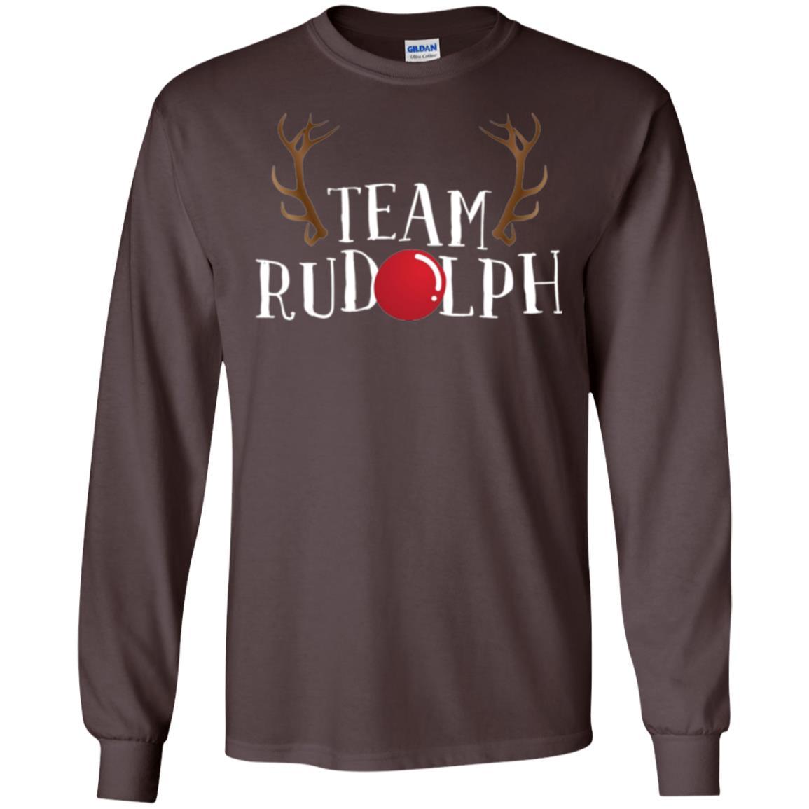 Christmas T-shirt Reindeer Team Rudolph Dark Chocolate
