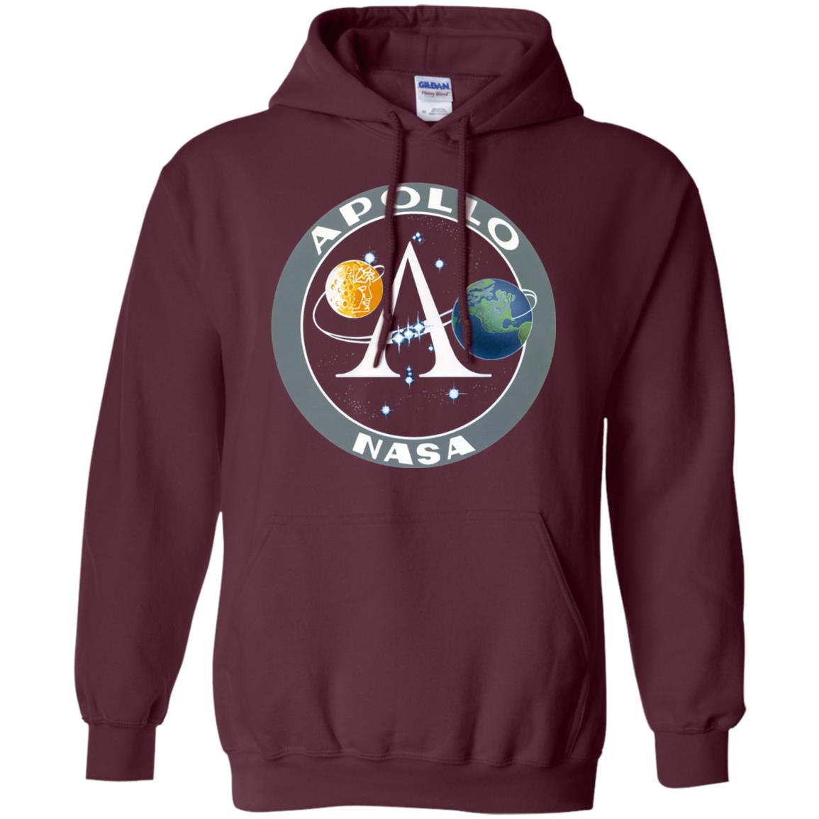 Apollo Program Moon Landing Patch Print Nasa Astronomy T-shirt Maroon