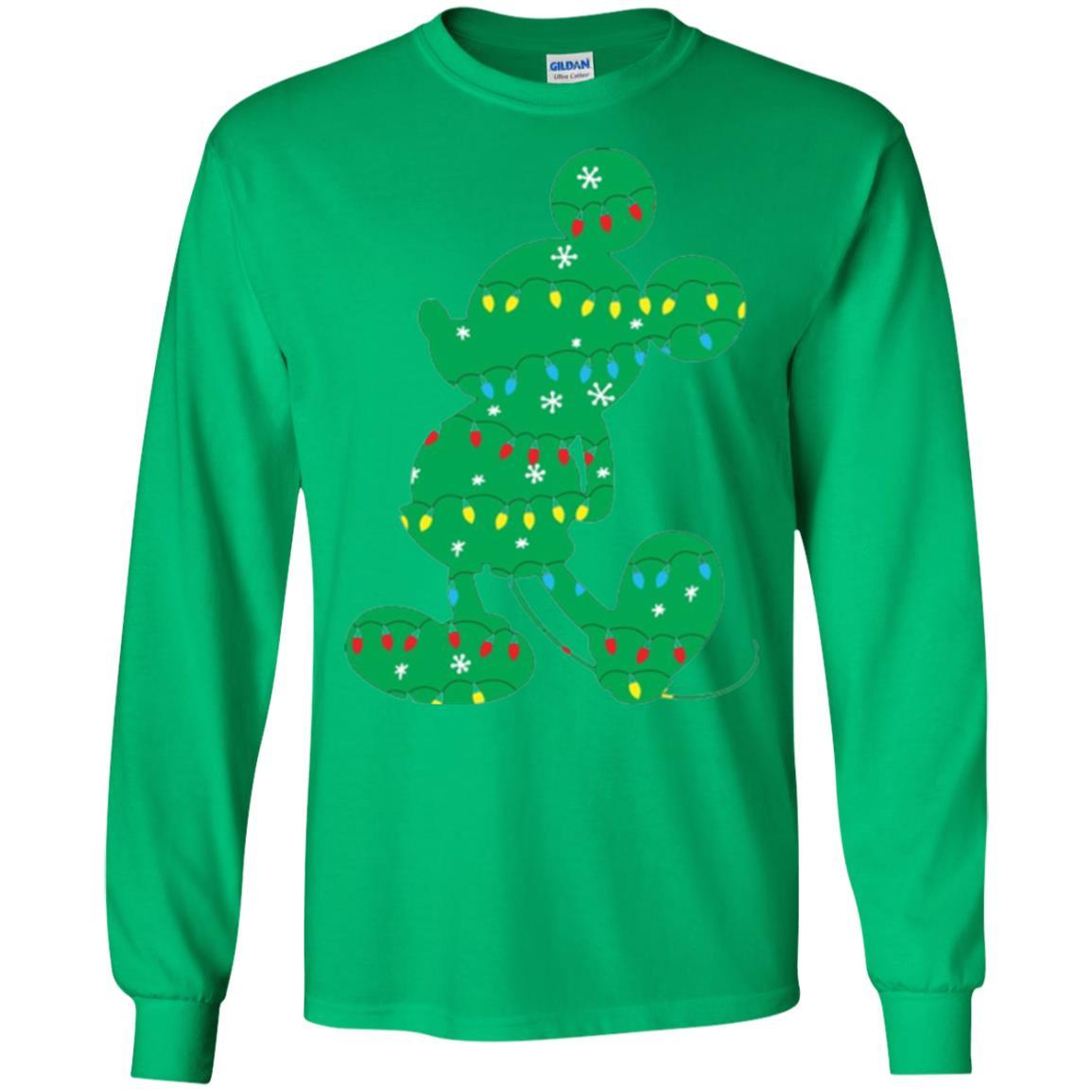 Christmas T-shirt Disney Mickey Mouse Fairy Lights Irish Green