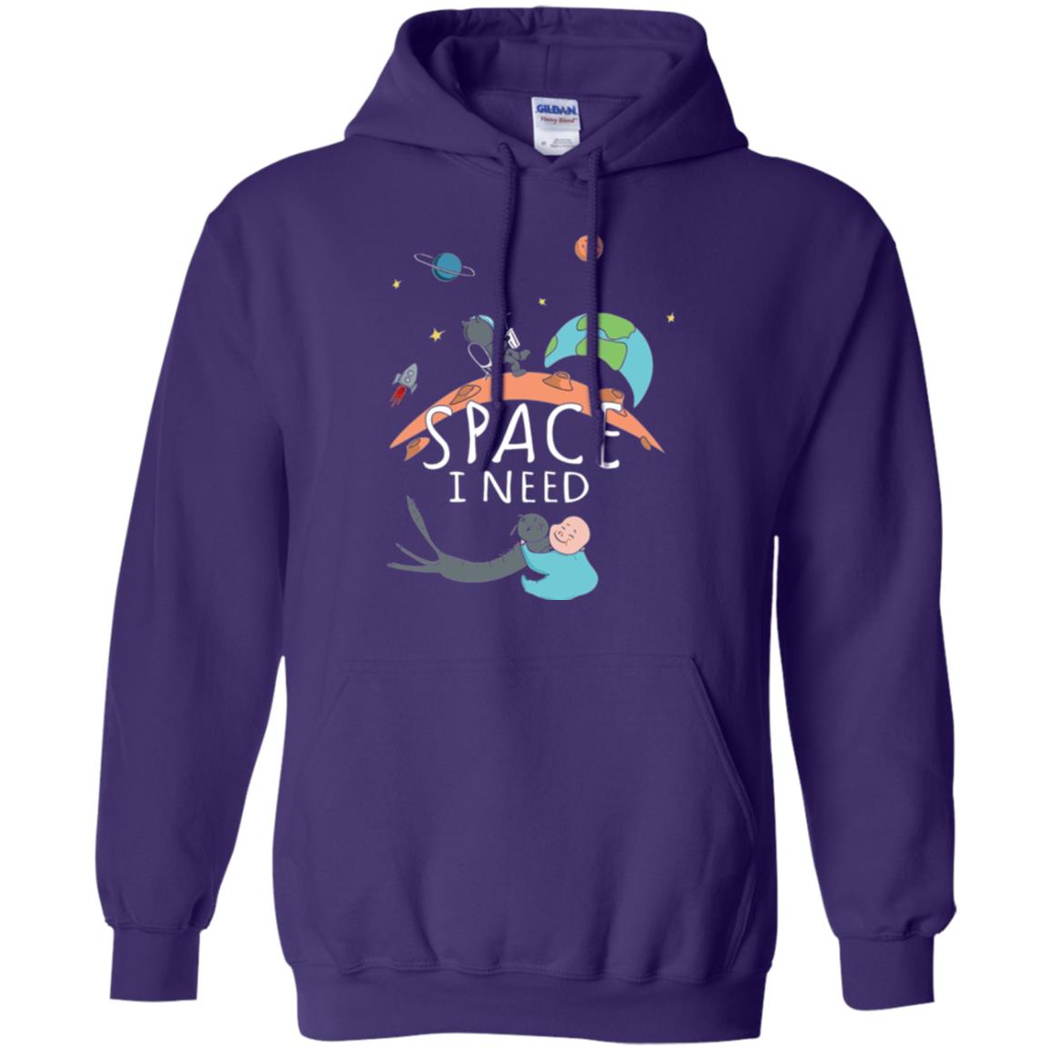Funny Astronaut Universe Pun T-shirt I Need Space Purple