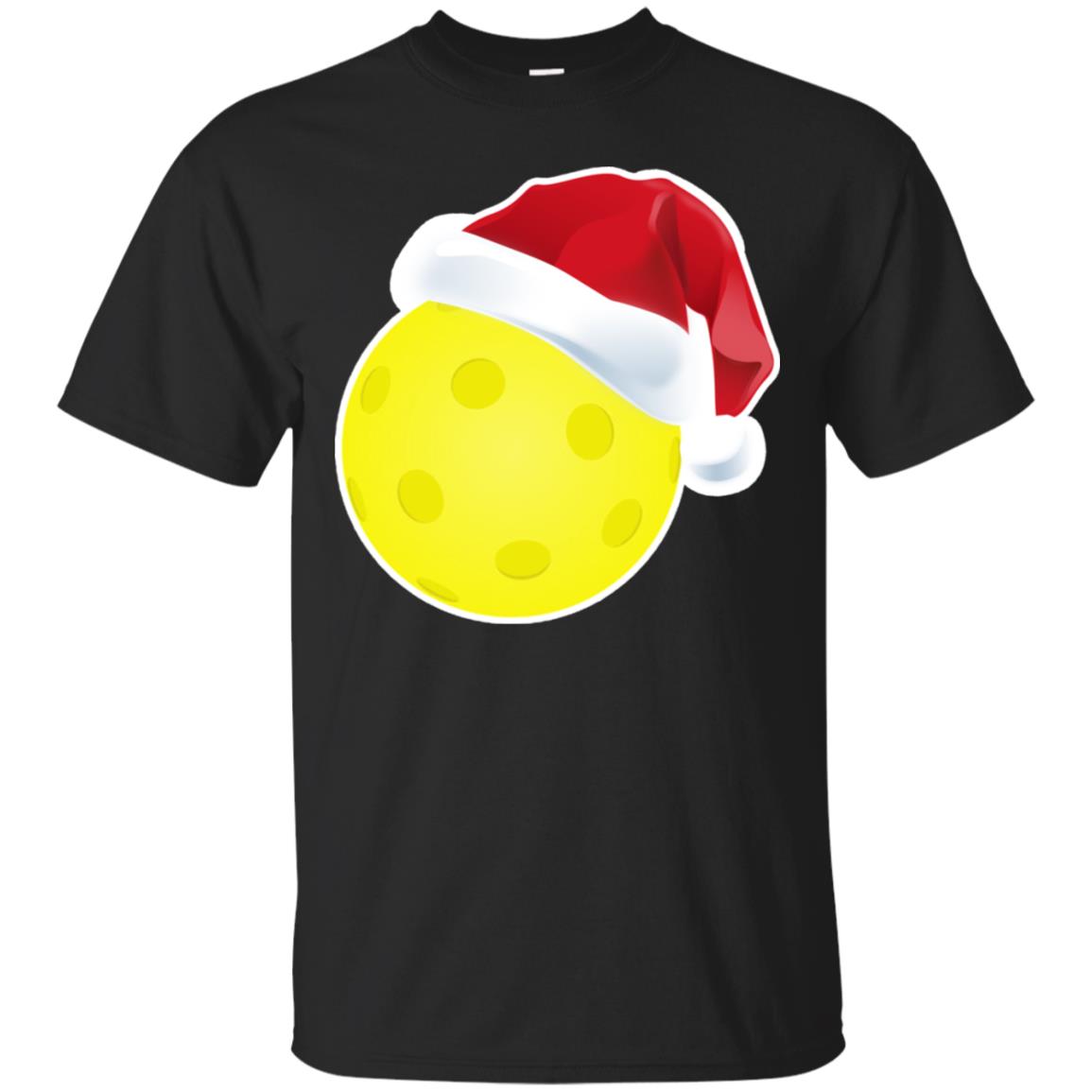 Pickleball With Santa Claus Hat X-mas Shirt For Pickleball Lovers Black