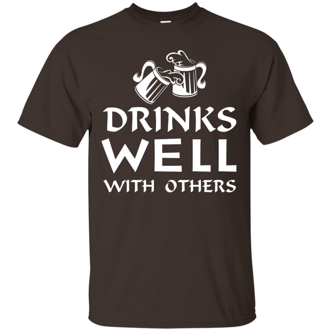 Drinks Well With Others St. Patrick_s Day T-shirt Dark Chocolate