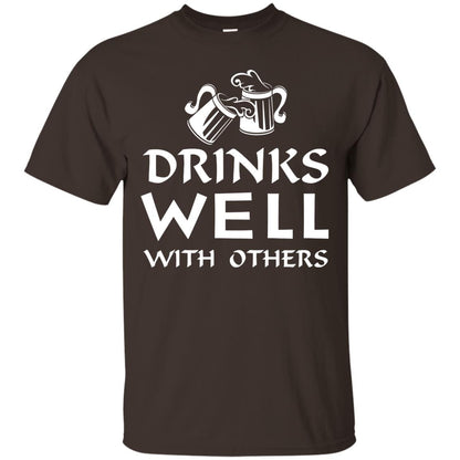 Drinks Well With Others St. Patrick_s Day T-shirt Dark Chocolate
