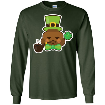 Saint Partick_s Day T-shirt Leprechaun Poop Emoji With Patrick Hat Forest Green