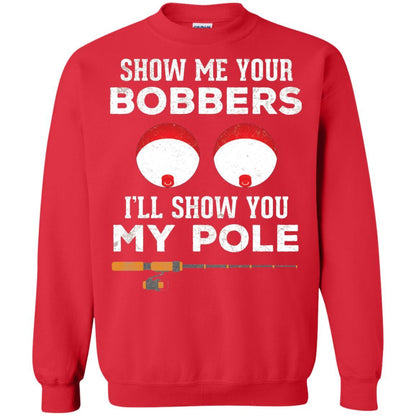 Fisherman T-shirt Show Me Your Bobbers Red