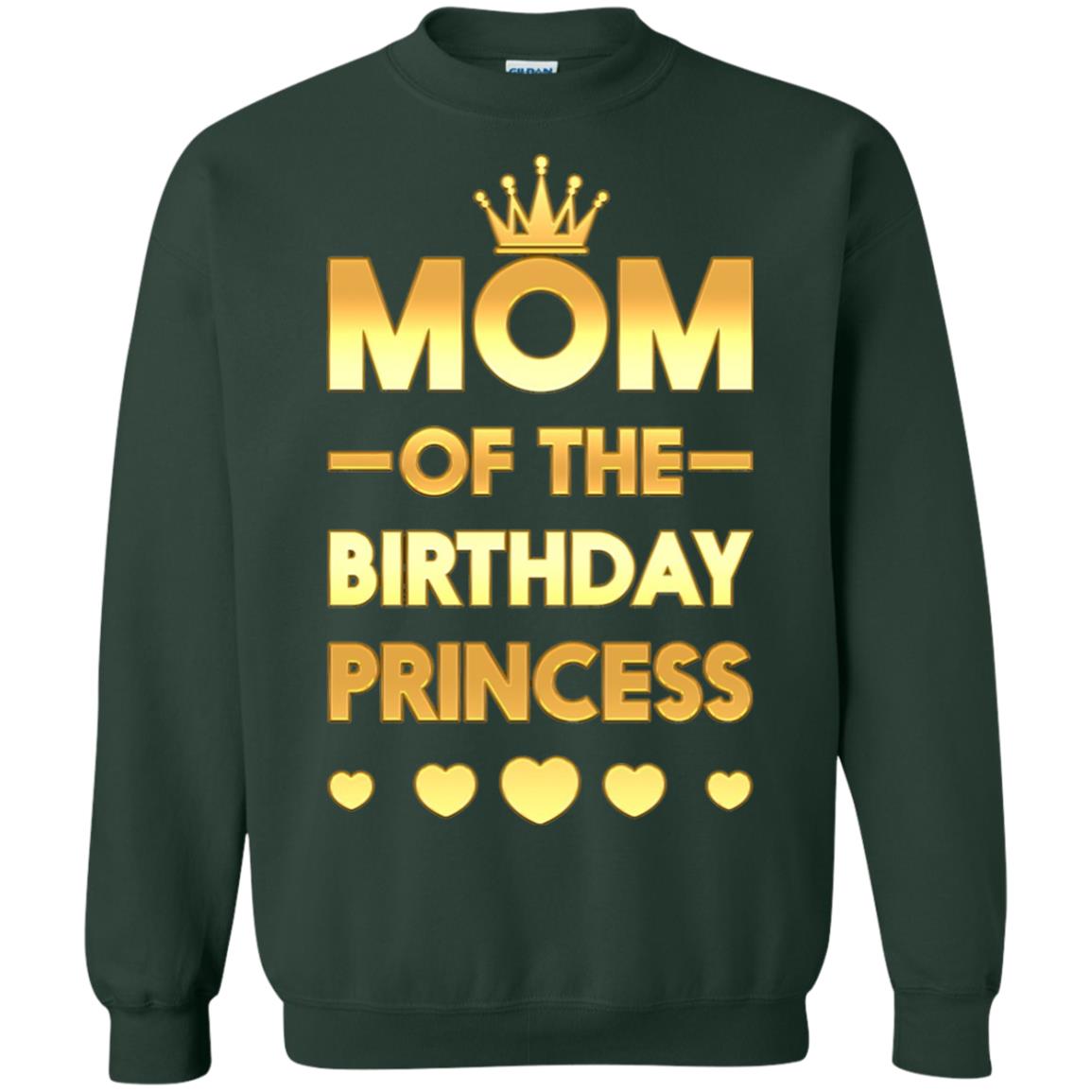 Mom Of The Birthday Princess Family T-shirt Forest Green