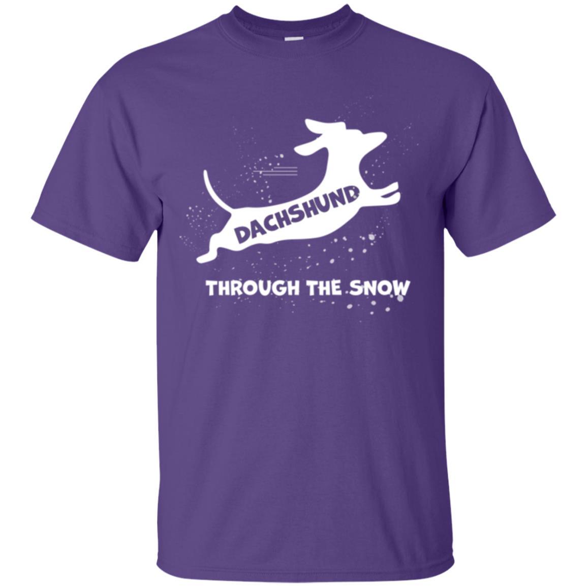 Dachshund Through The Snow T-shirt Purple