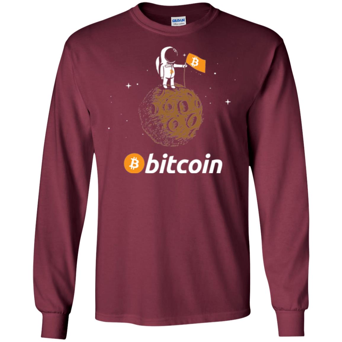 Bitcoin T-shirt Featuring Astronaut Maroon