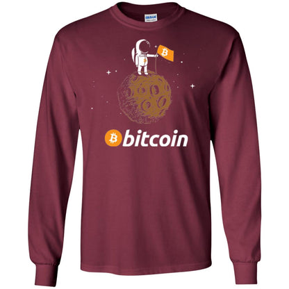 Bitcoin T-shirt Featuring Astronaut Maroon