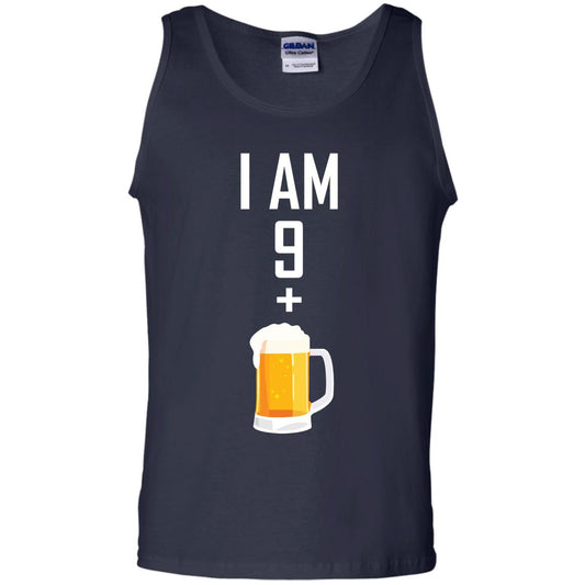 I Am 9 Plus 1 Beer 10th Birthday Shirt Navy