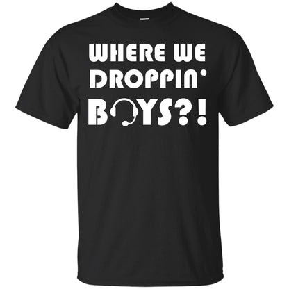 Where We Dropping Boys Gamer Shirt Black