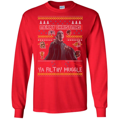 Merry Christmas Ya Filthy Muggle Harry Potter Fan T-shirtG240 Gildan LS Ultra Cotton T-Shirt