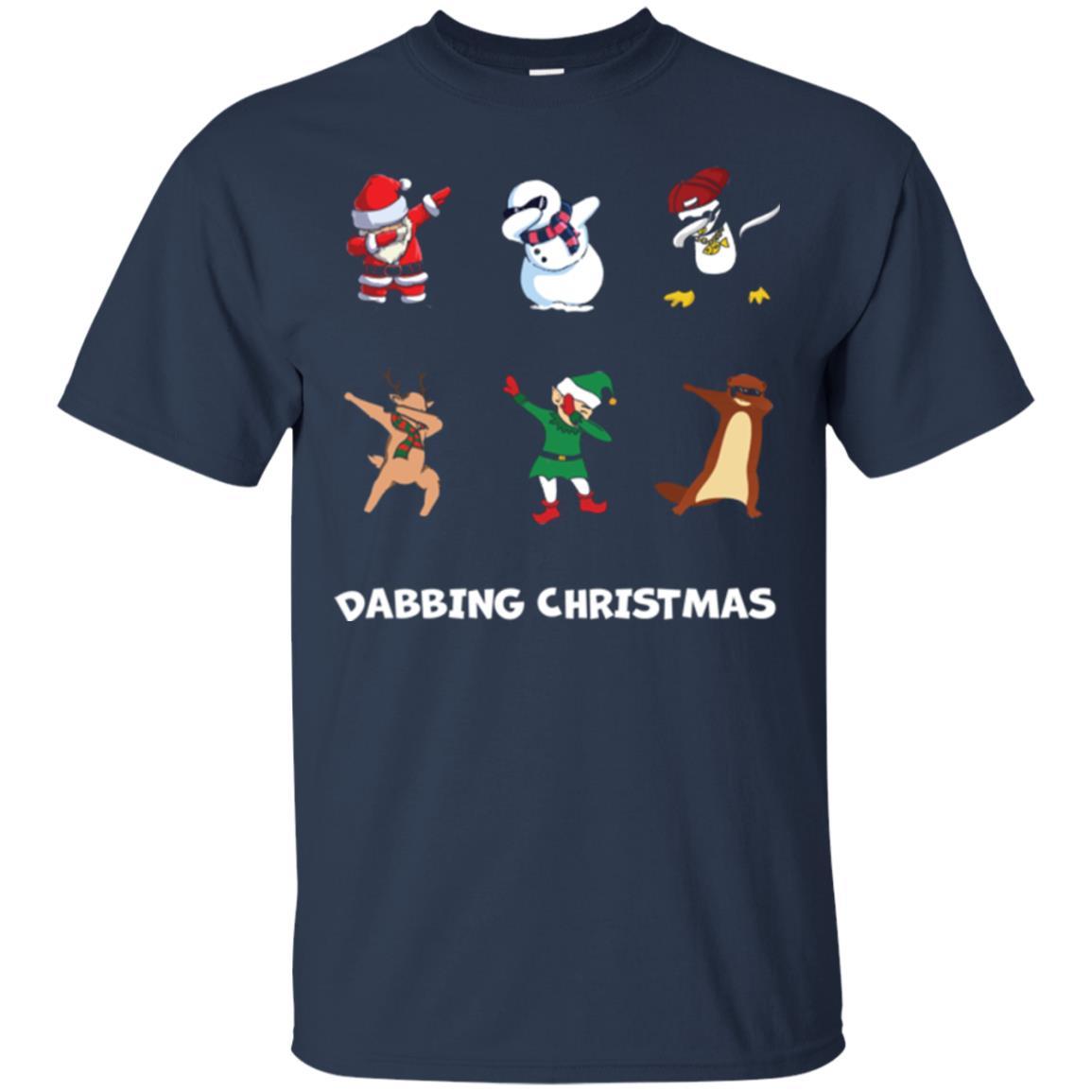 Dabbing Christmas T-shirt Navy