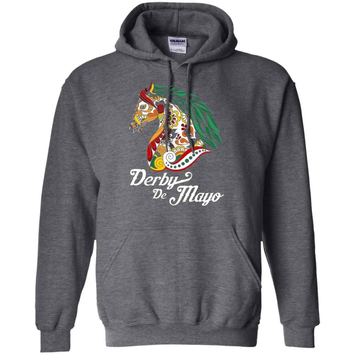 Derby Cinco De Mayo Floral Horse Race T-shirt Dark Heather