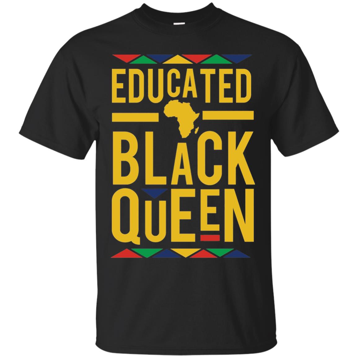 African Dna Pride T-shirt Dashiki Educated Black Queen Black