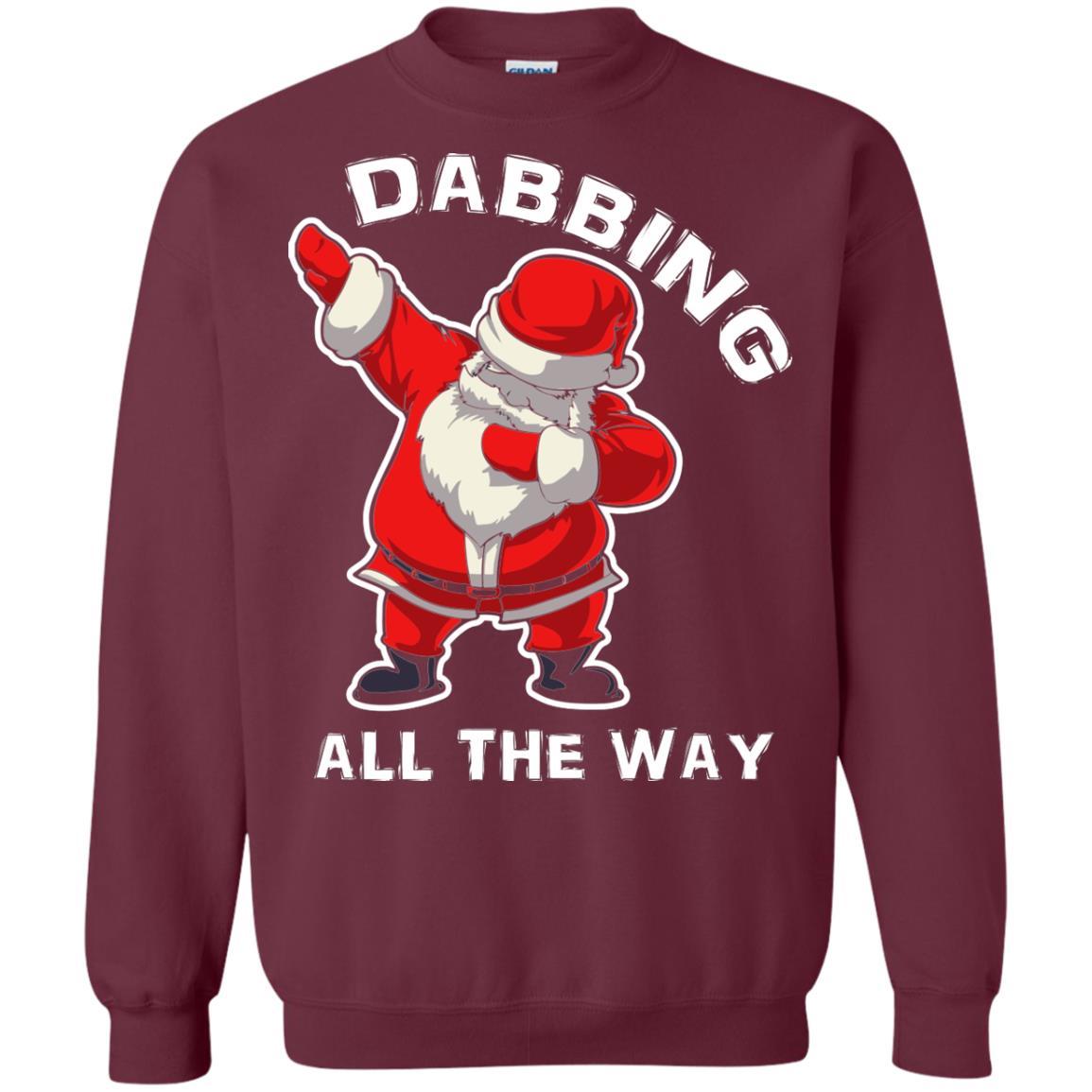 Chirstmas T-shirt Dabbing All The Way Maroon