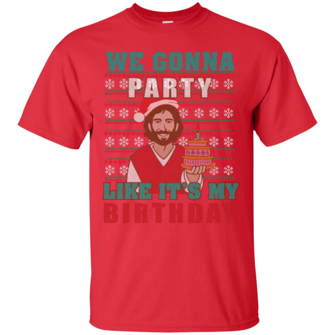 Brithday T-shirt We Gonna Party Like It's My Birthday Red
