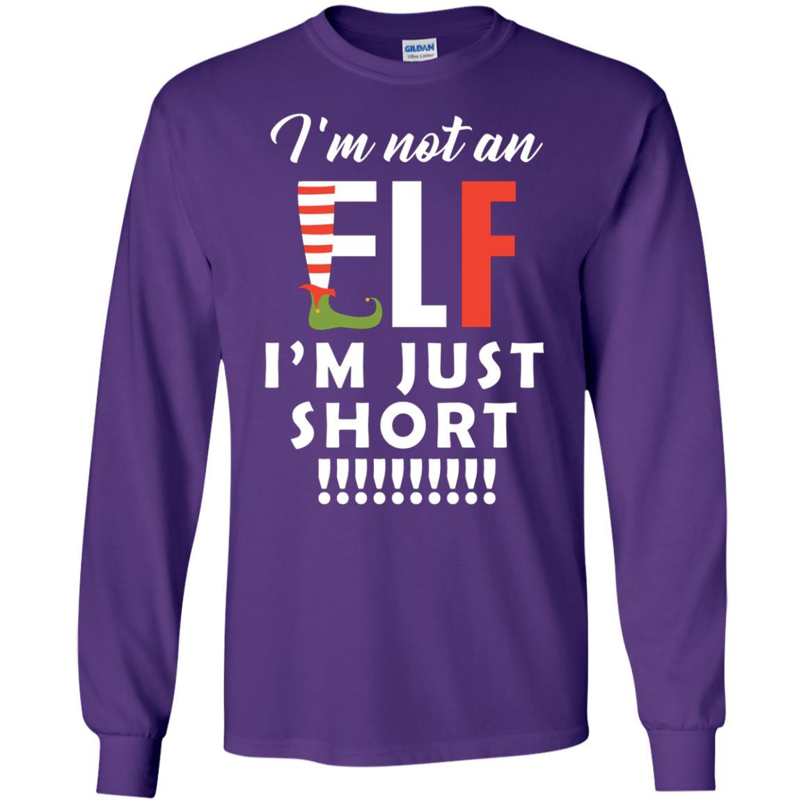 Christmas T-shirt I'm Not An Elf I'm Just Short Purple