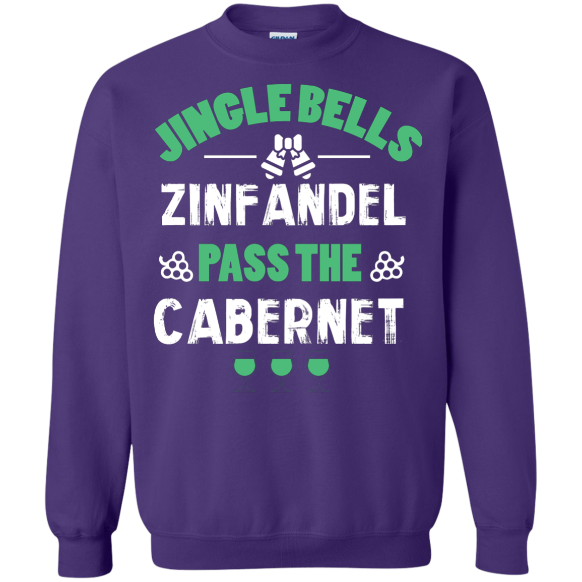 Christmas T-Shirt Jingle Bells Zinfandel Pass The Cabernet Purple