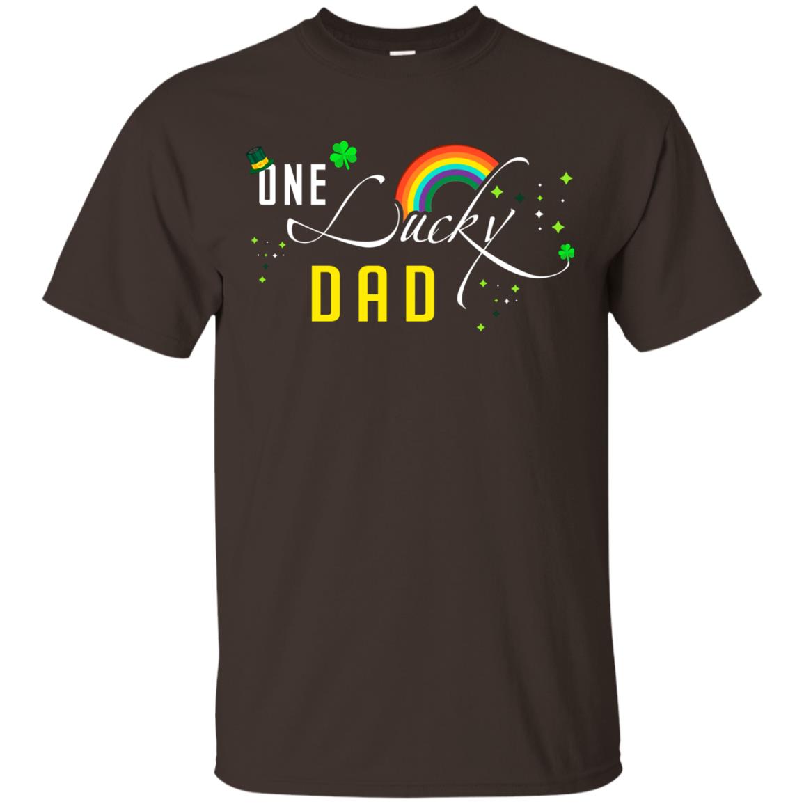 One Lucky Dad St. Patrick_s Day T-shirt Dark Chocolate