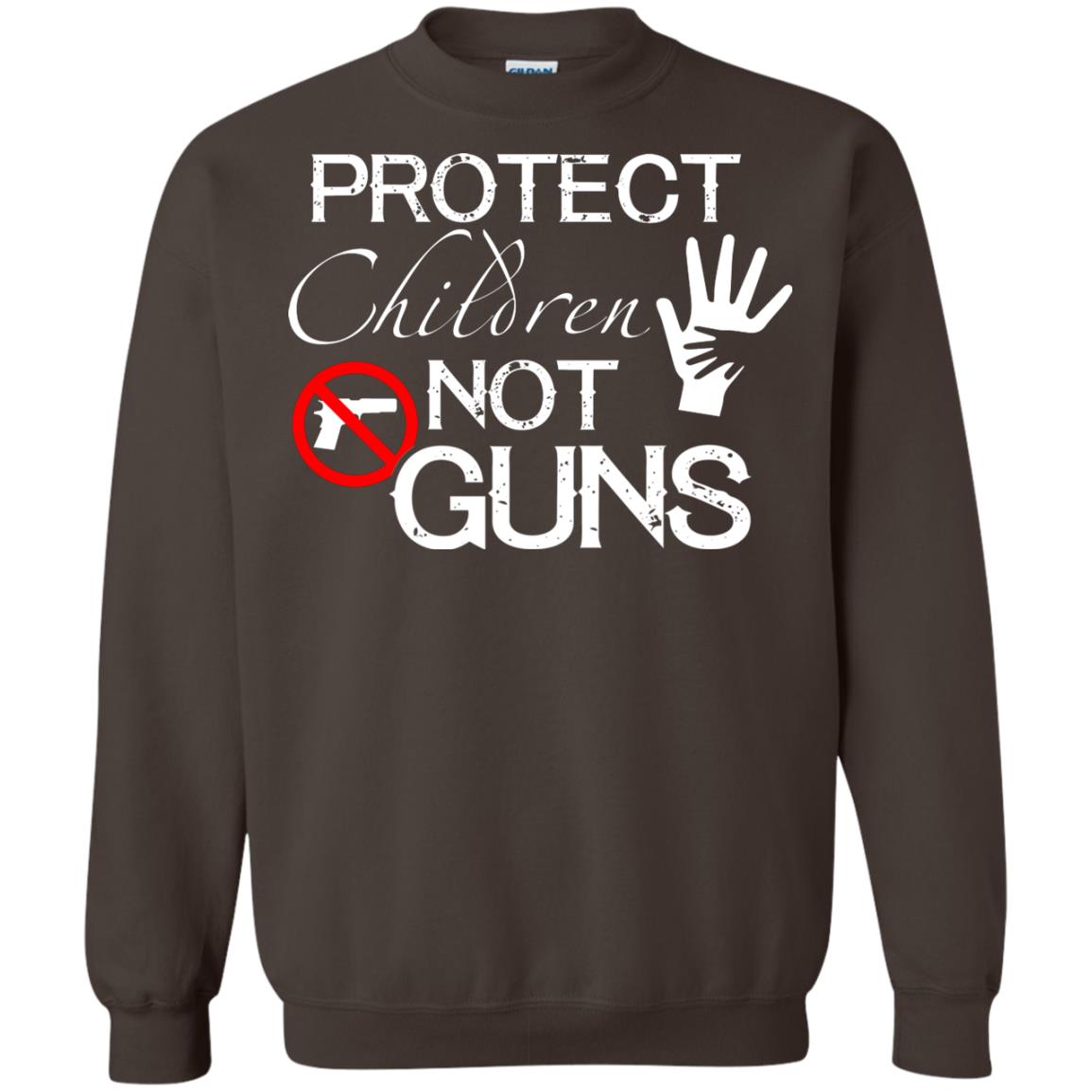 Anti Gun T-shirt Protect Children Not Gun Dark Chocolate
