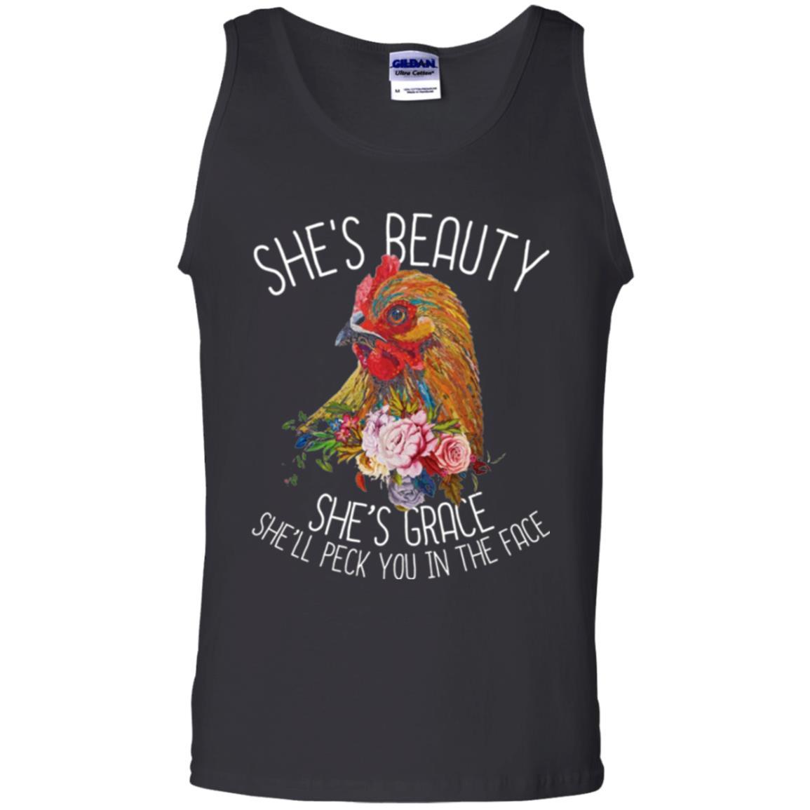 Chicken T-shirt She's Beauty She's Grace Black
