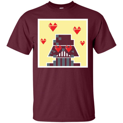 Star Wars Vader Pixel Heart Eyes Valentine_s Graphic T-shirt Maroon