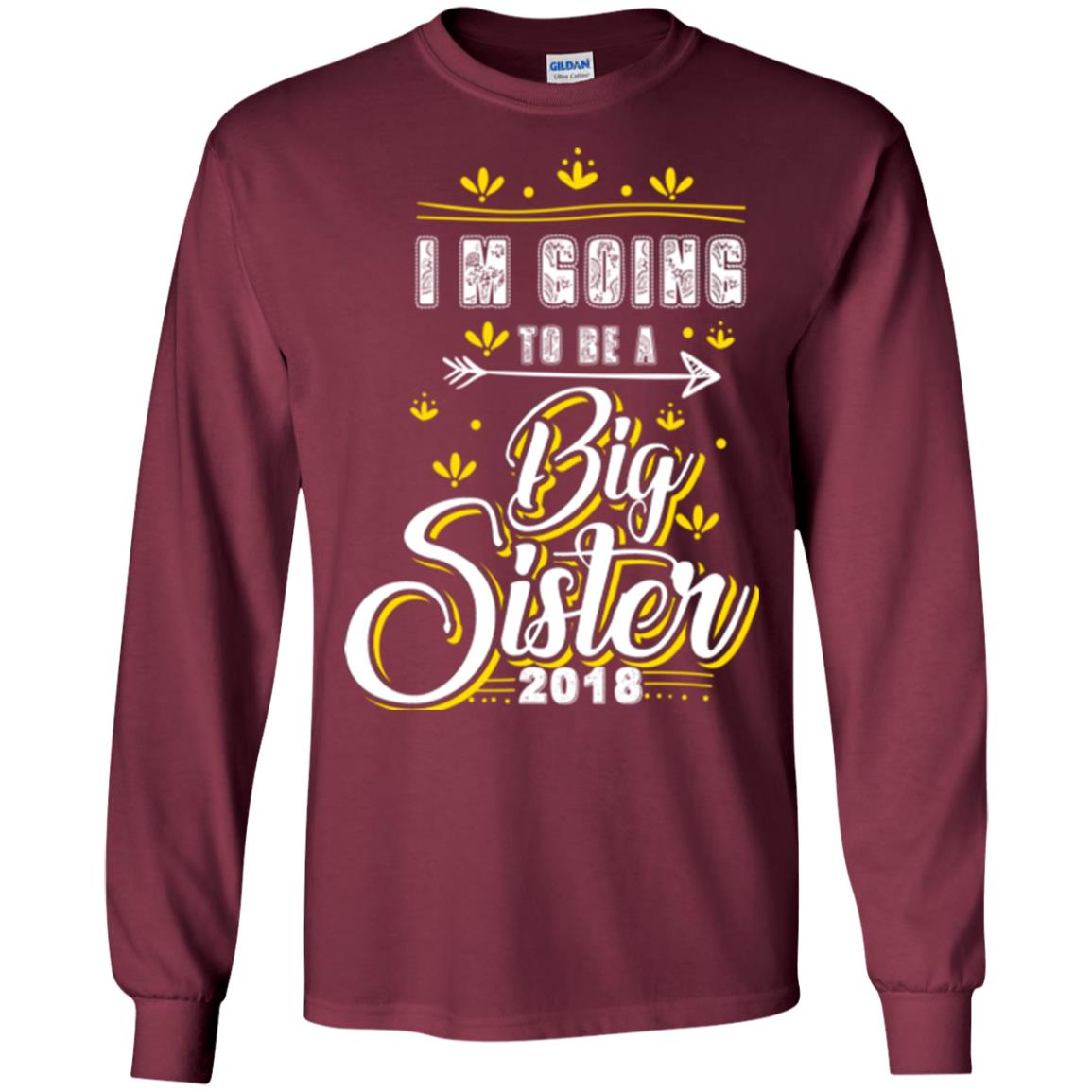 Family T-shirt I'm Going To Be A Big Sister 2018 Maroon