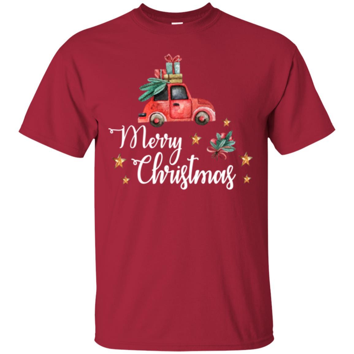 Car Lover T-shirt Merry Christmas T-shirt Cardinal