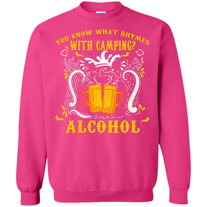 You Know What Rhymes With Camping Alcohol Beer Camping Gift Shirt Heliconia