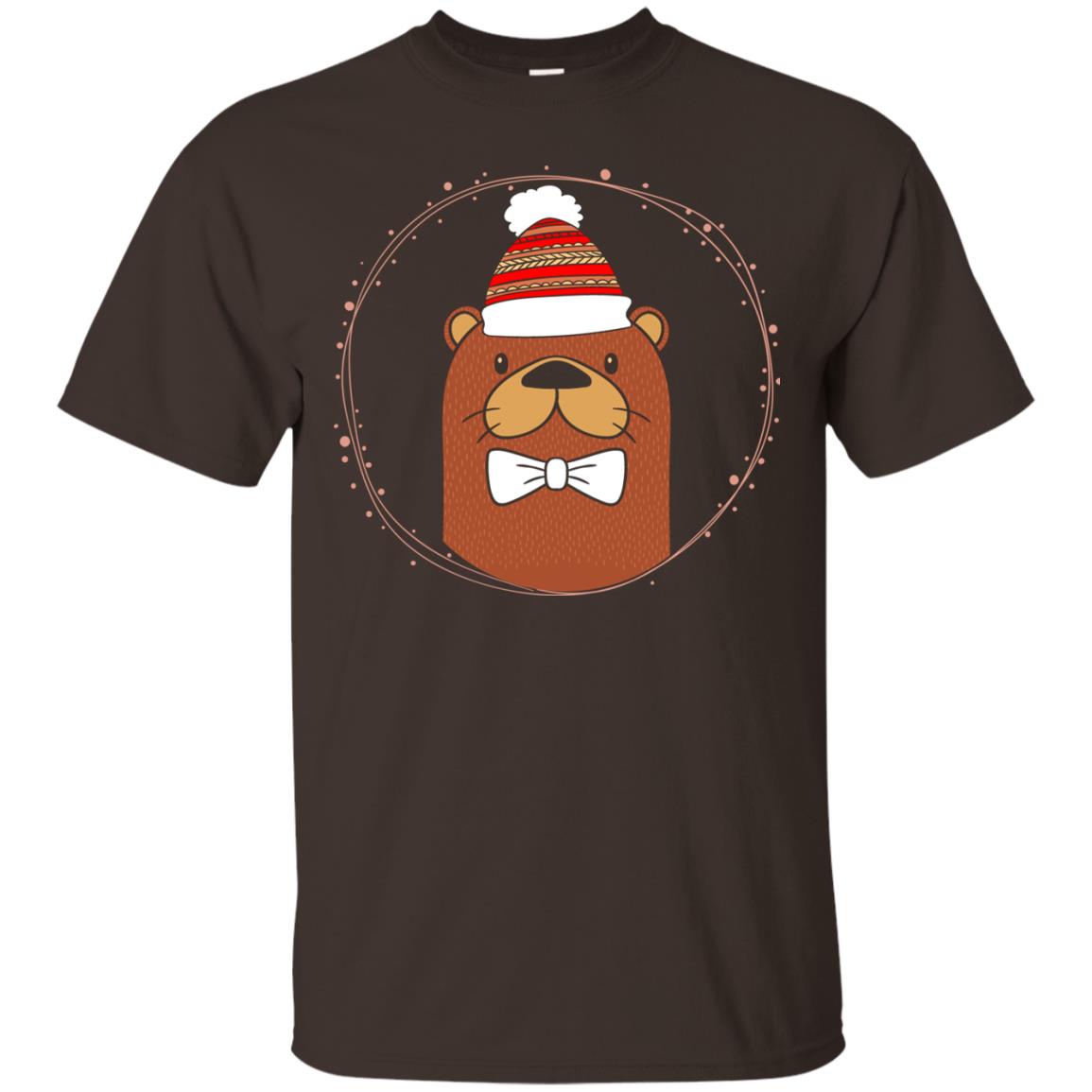 Otter Wearing A Lovely Beanie Gift Shirt For Otter Lover Dark Chocolate