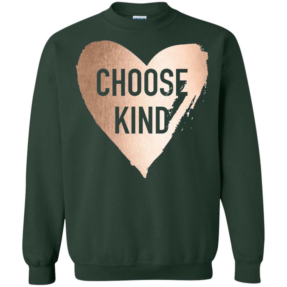 Choose Kind Anti Bullying Rose Gold T-shirt Forest Green