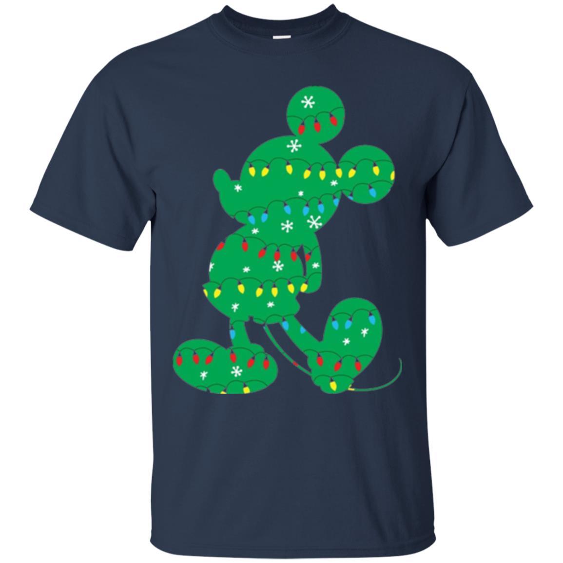 Christmas T-shirt Disney Mickey Mouse Fairy Lights Navy