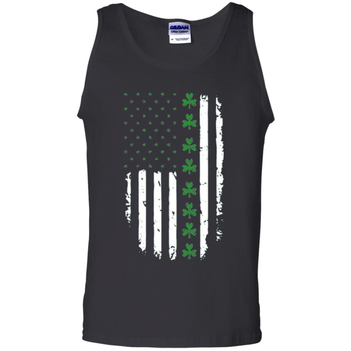 Irish American Flag St. Patrick_s Day T-shirt Black