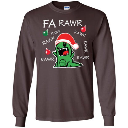 Christmas T-shirt Dinosaur Fa Rawr Dark Chocolate