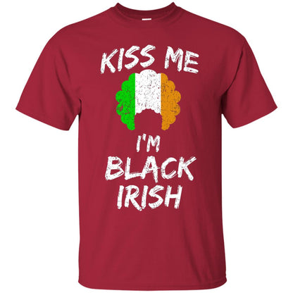 Kiss Me I_m Black Irish Funny St Patrick_s Day T-shirt Cardinal