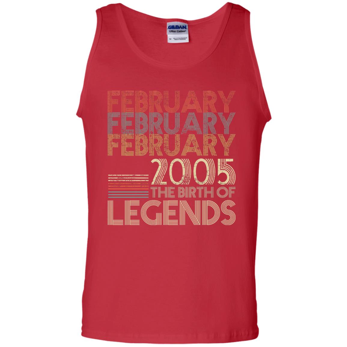 February Retro Classic Vintage 2005 The Birth Of Legends 13th Birthday T-shirt Red