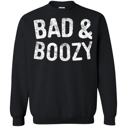 Funny Drinking T-shirt Bad And Boozy Black