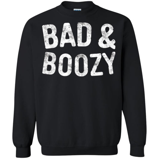 Funny Drinking T-shirt Bad And Boozy Black