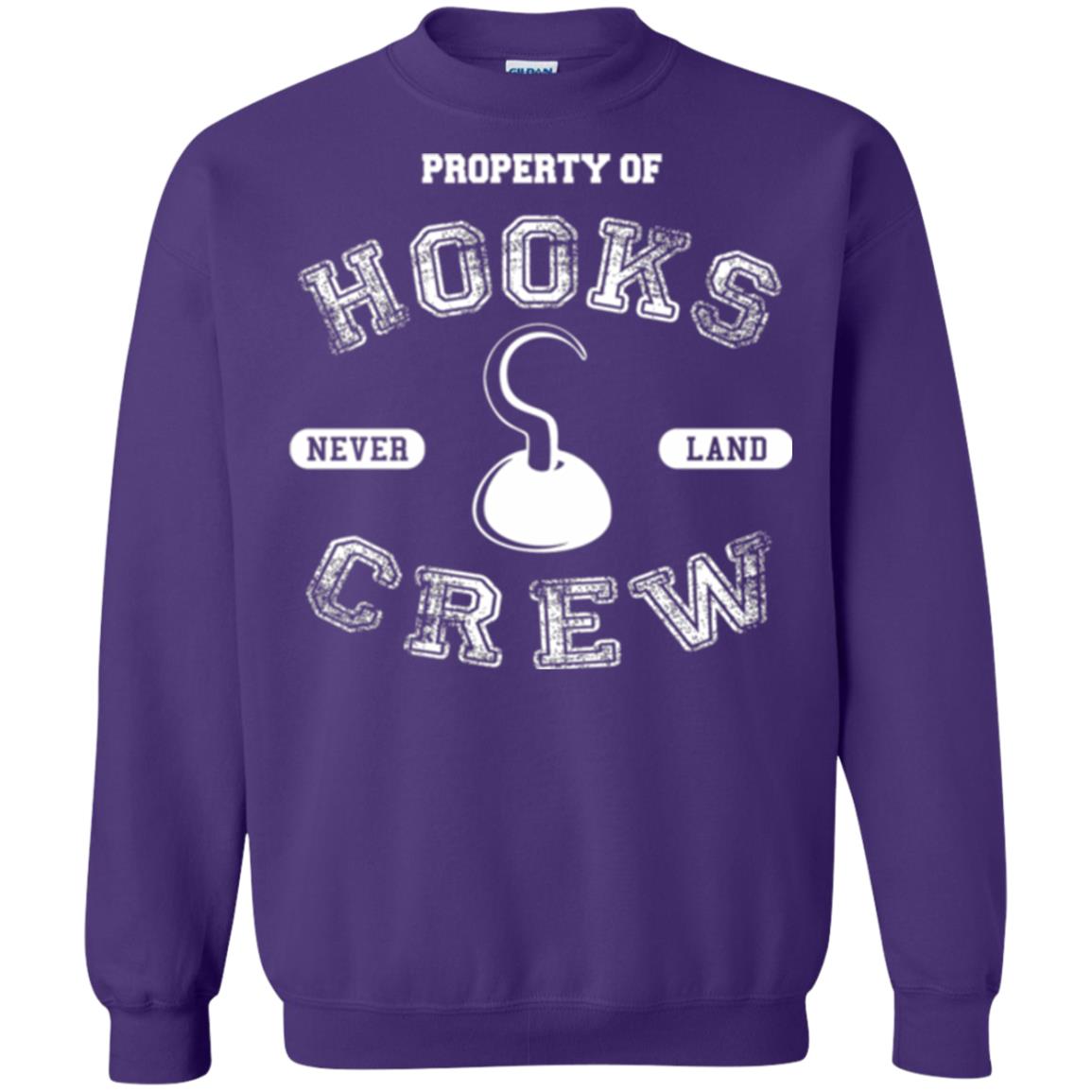 Property Of Captain Hooks Crew Funny Pirate T-shirt Purple