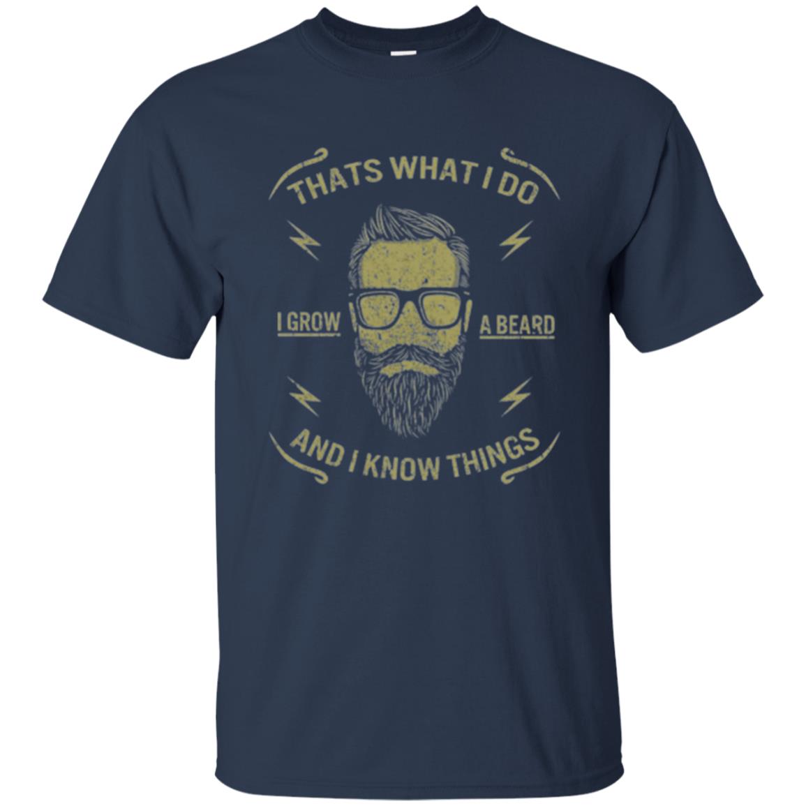 Funny Joke Retro Vintage T-shirt That What I Do I Grow A Beard Navy