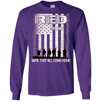 Red Friday Military T-shirt Untill They All Come Home Purple
