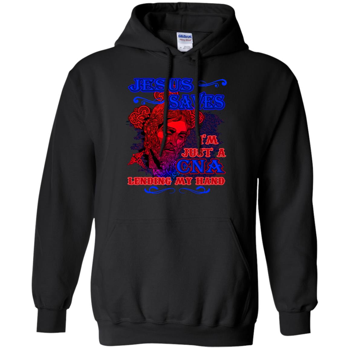 Jesus Saves I'm Just A Cna Lending My Hand Christian Gift Shirt Black