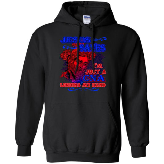 Jesus Saves I'm Just A Cna Lending My Hand Christian Gift Shirt Black