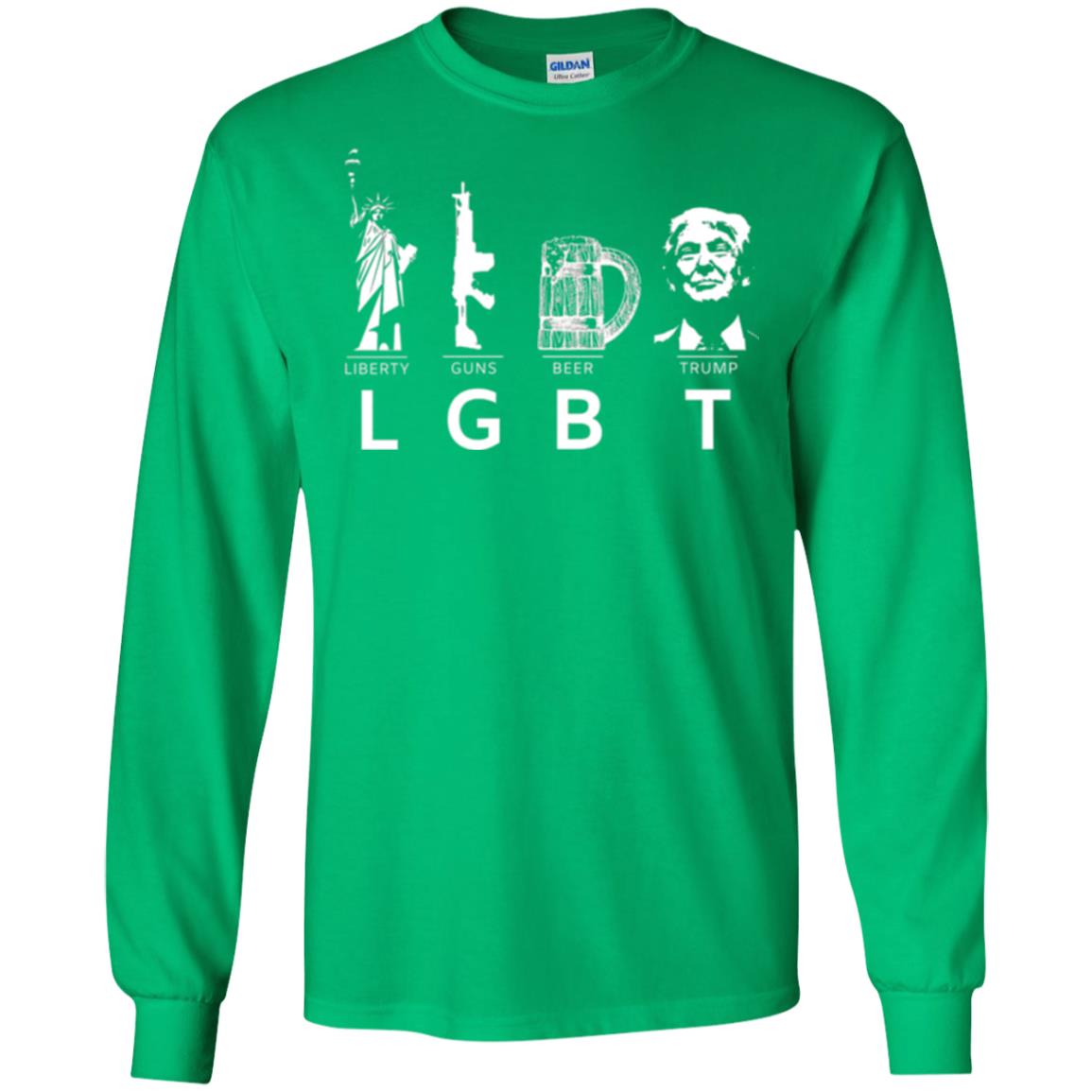 Lgbt T-shirt Liberty Guns Beer Trump Irish Green