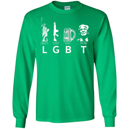 Lgbt T-shirt Liberty Guns Beer Trump Irish Green