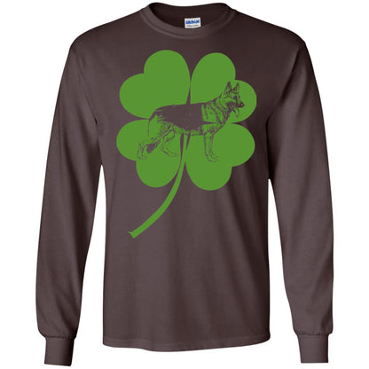 German Shepherd Saint Patrick_s Day T-shirt Dark Chocolate
