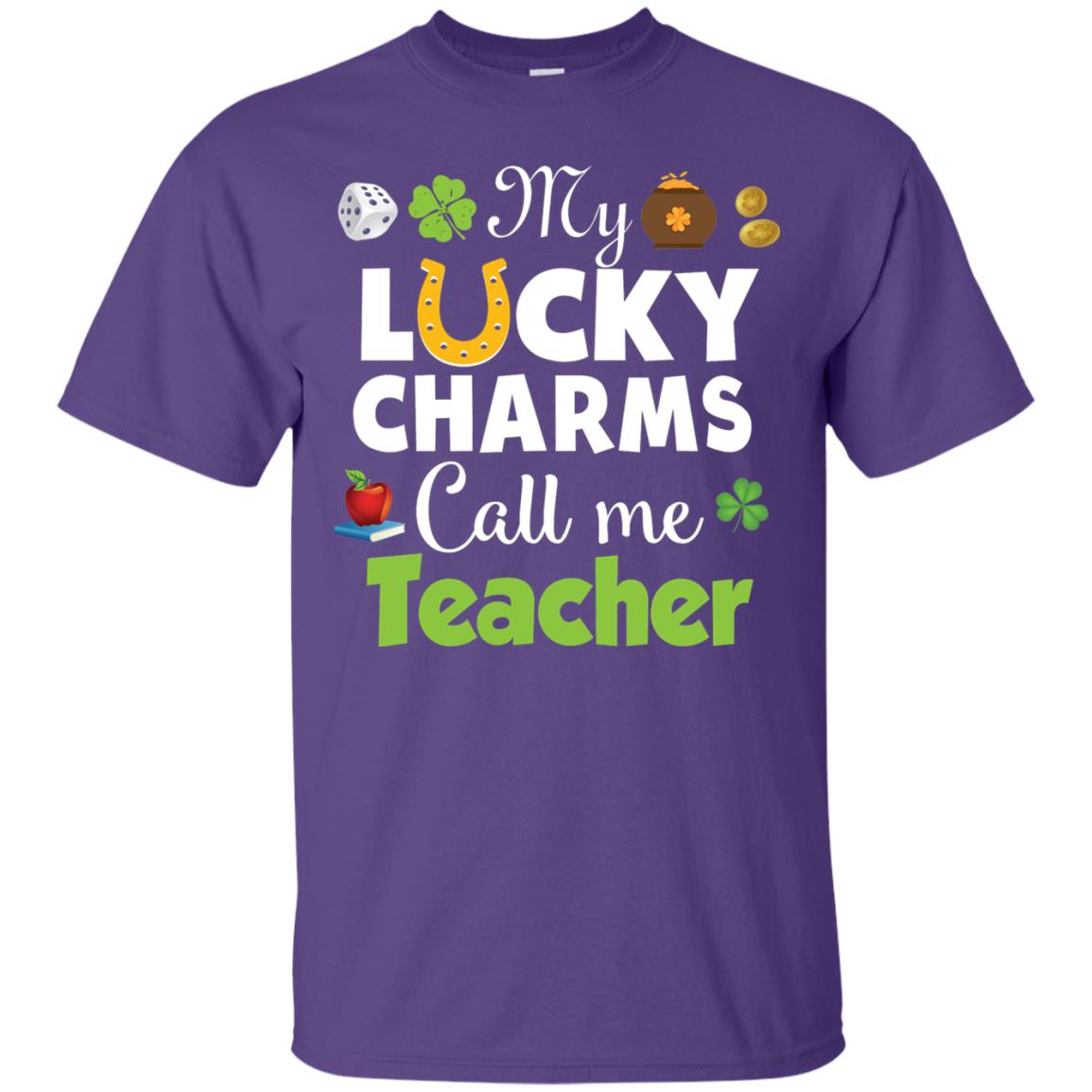My Lucky Charms Call Me Teacher St Patricks Day T-shirt Purple