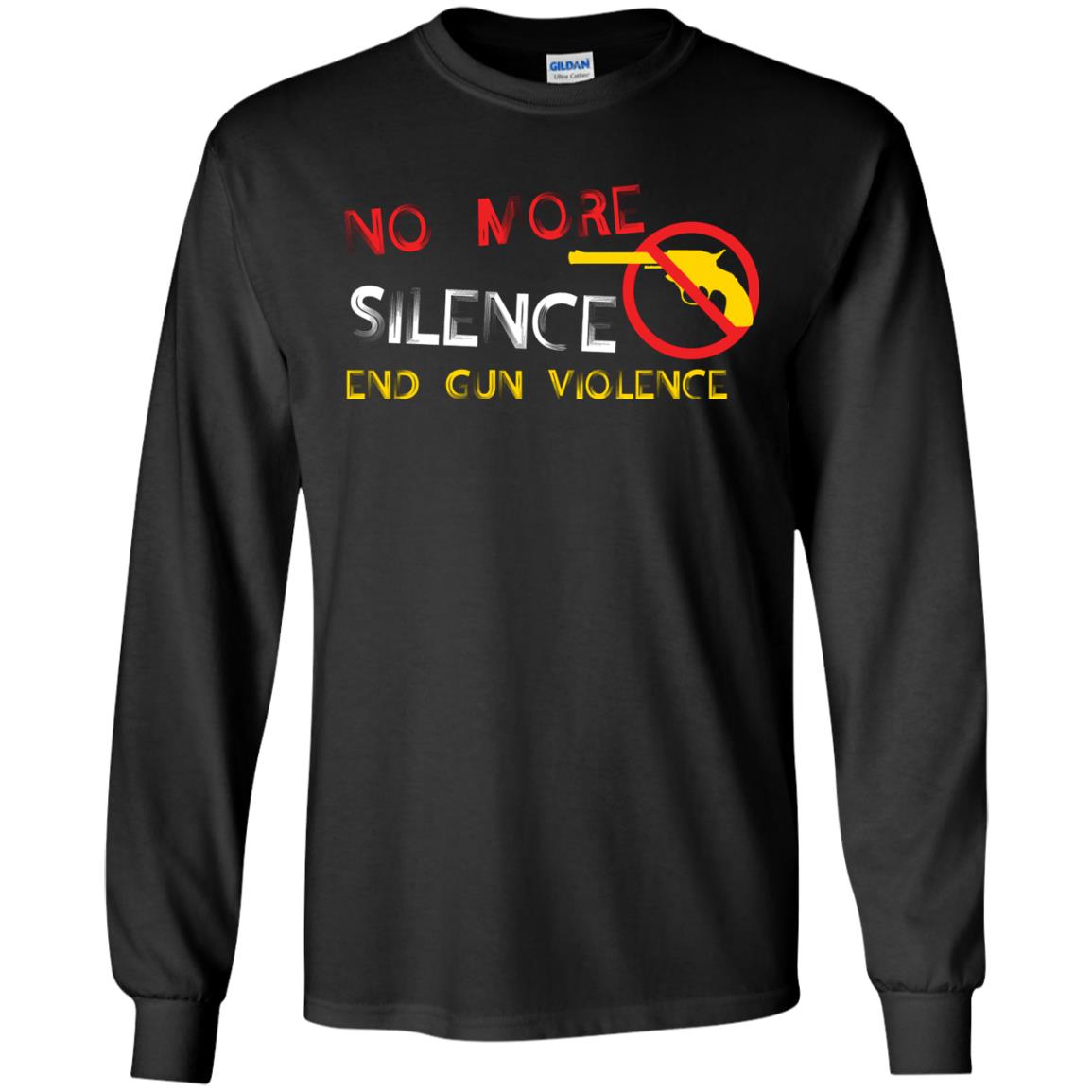 Anti Gun T-shirt No More Silence End Gun Violence Black